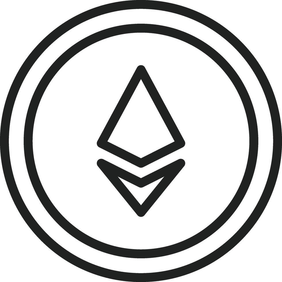 Ethereum icon vector image. Suitable for mobile apps, web apps and print media.