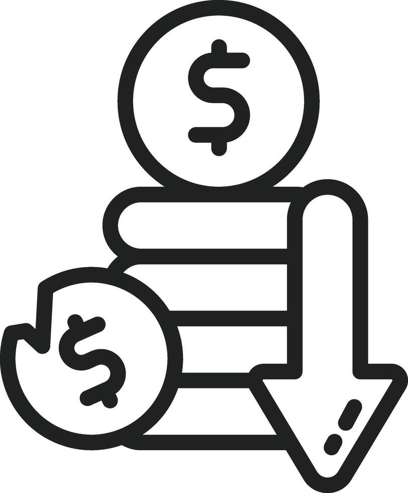 Investment Loss icon vector image. Suitable for mobile apps, web apps and print media.