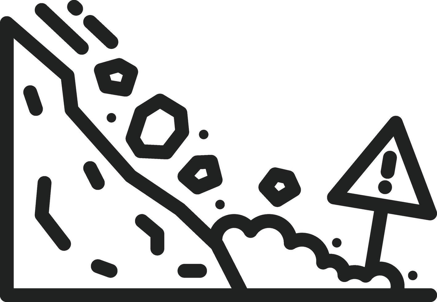 Landslide icon vector image. Suitable for mobile apps, web apps and print media.