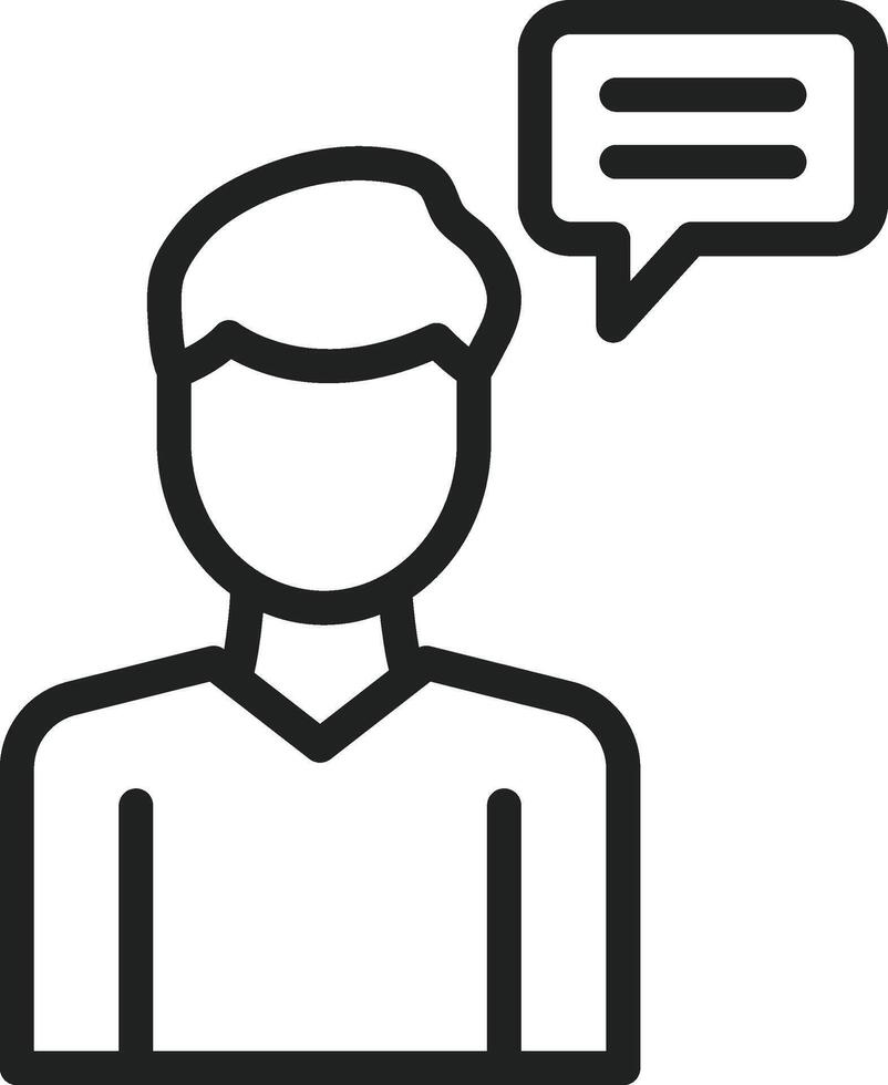 Man Talking icon vector image. Suitable for mobile apps, web apps and print media.
