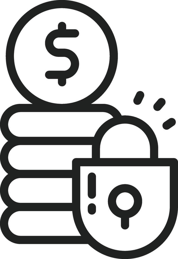 Money Locked icon vector image. Suitable for mobile apps, web apps and print media.