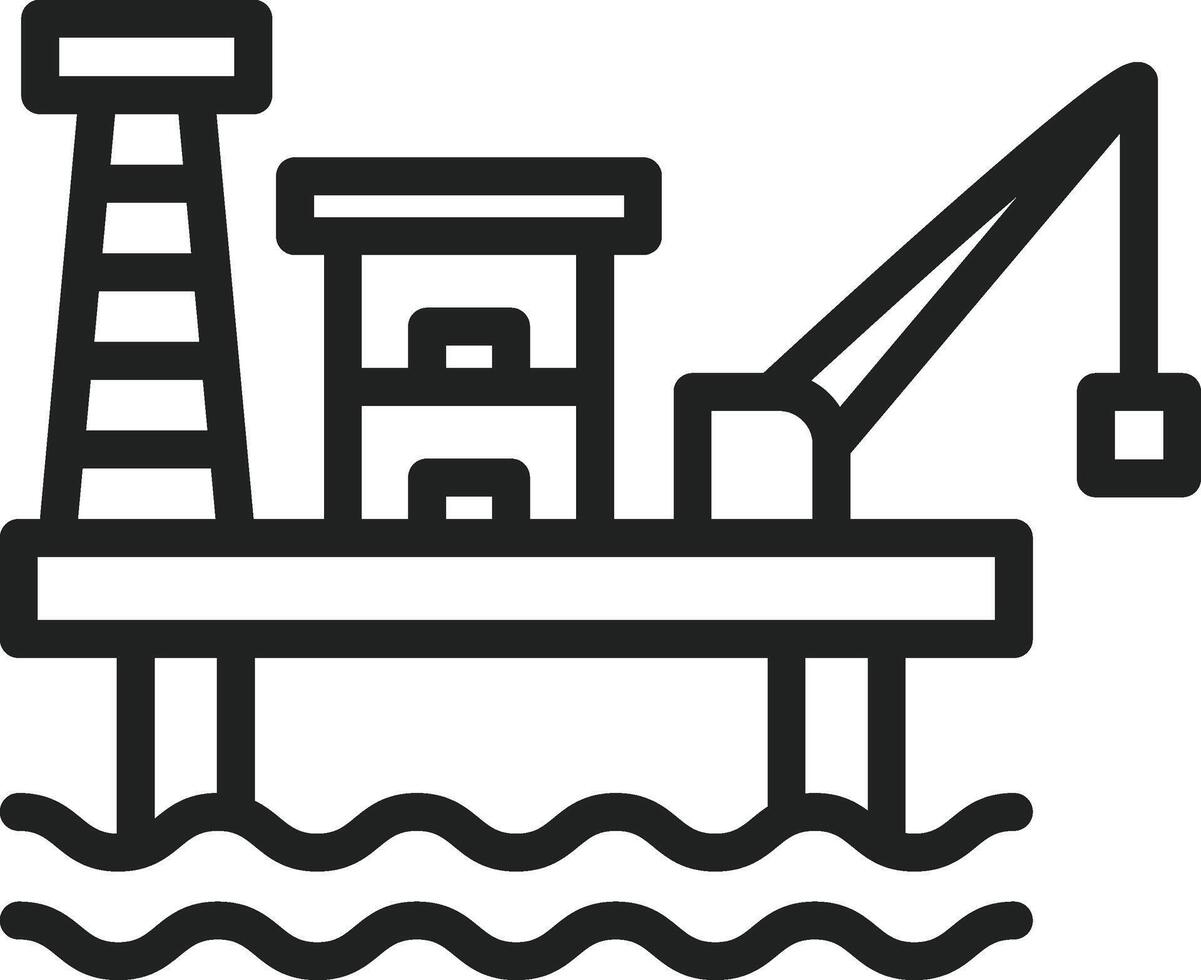 Oil Platform icon vector image. Suitable for mobile apps, web apps and print media.