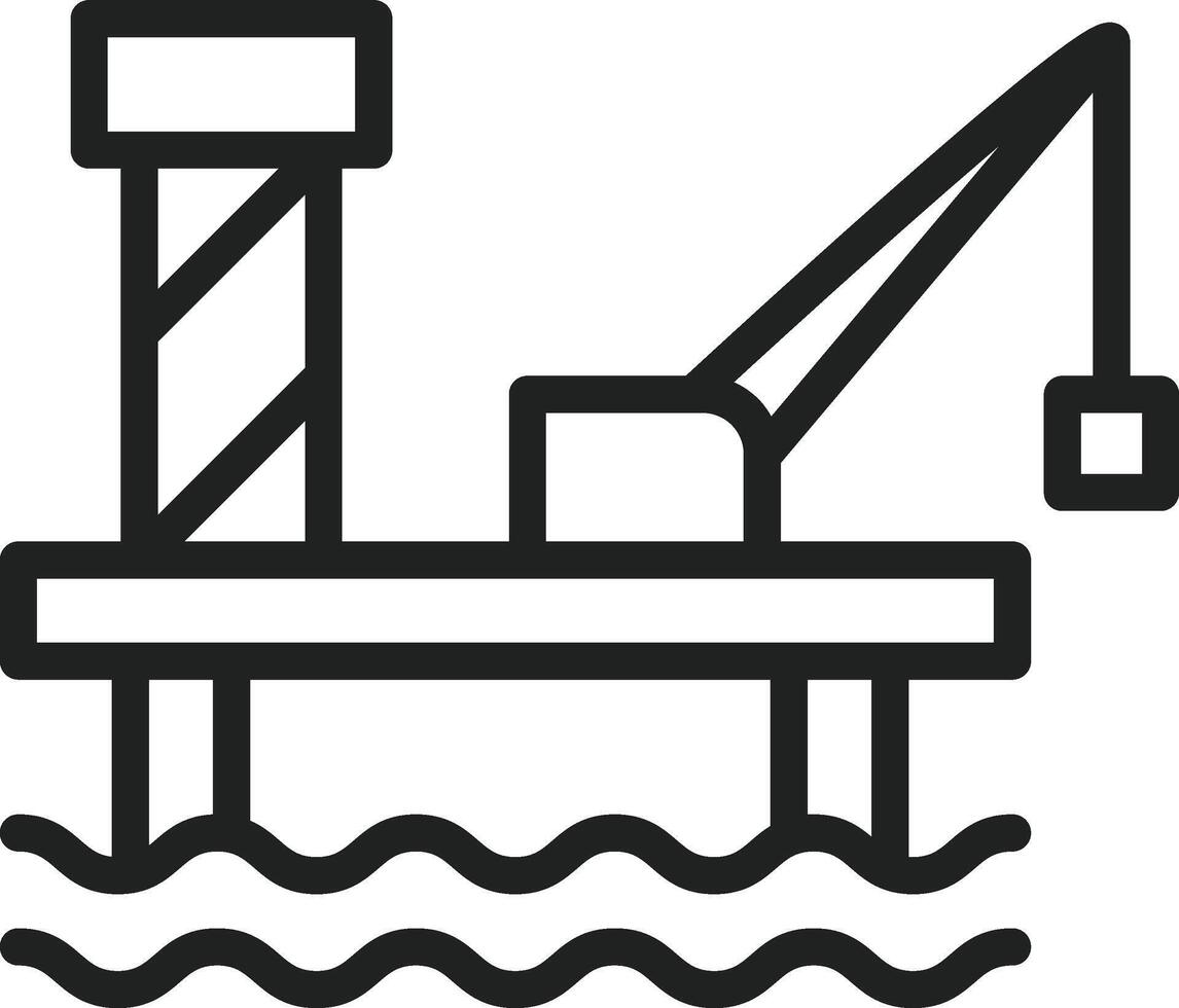 Oil Rig icon vector image. Suitable for mobile apps, web apps and print media.
