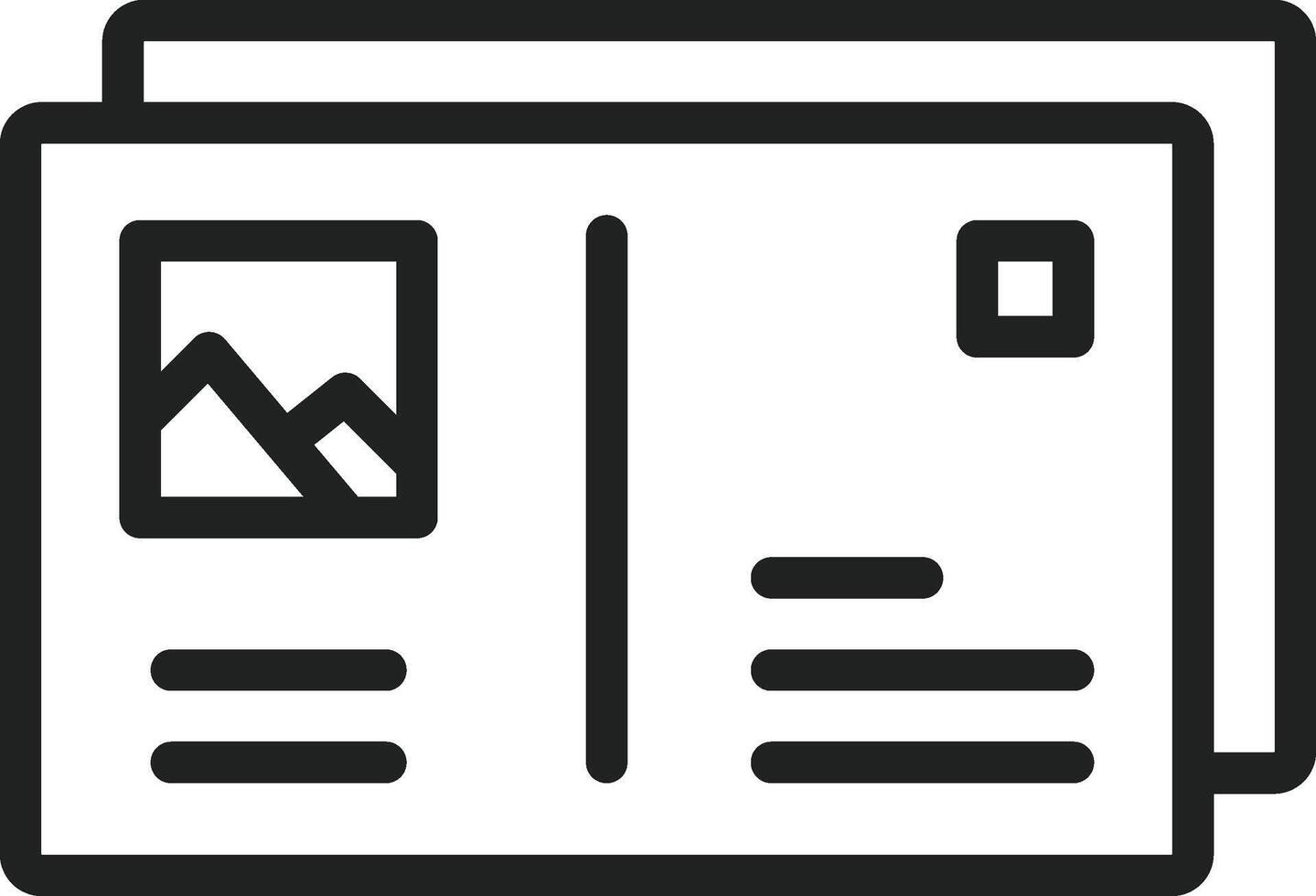 Postcard icon vector image. Suitable for mobile apps, web apps and print media.