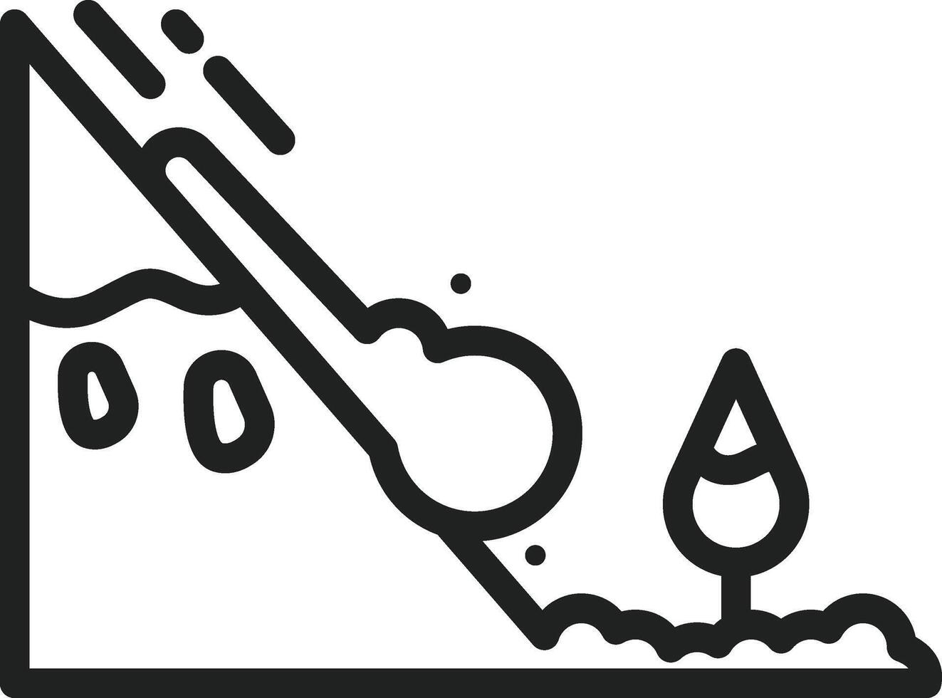 Snow Avalanche icon vector image. Suitable for mobile apps, web apps and print media.