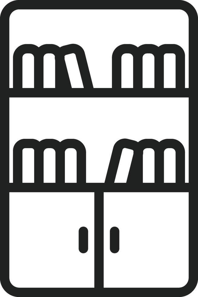 Bookshelf icon vector image. Suitable for mobile apps, web apps and print media.