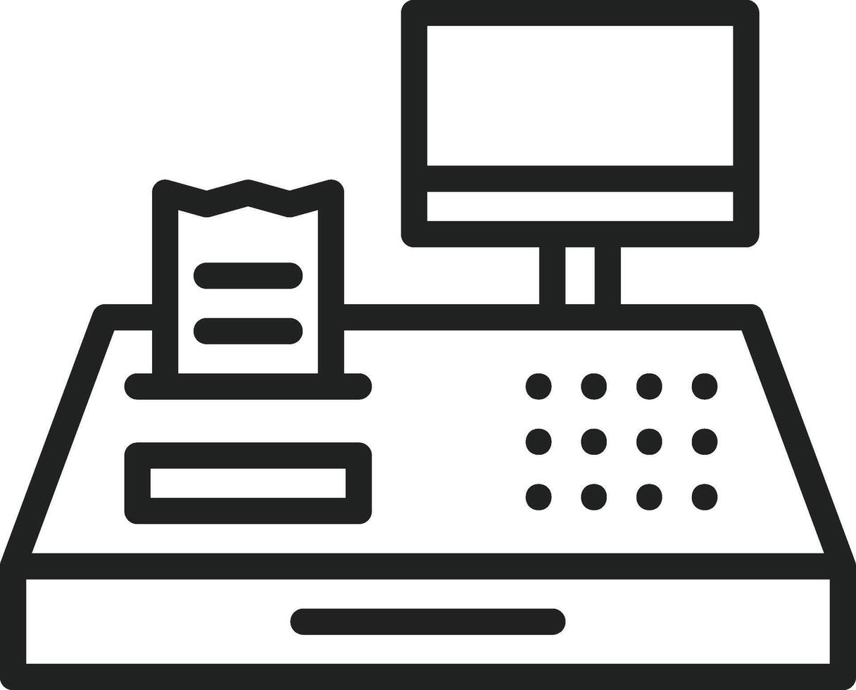 Cash Register icon vector image. Suitable for mobile apps, web apps and print media.