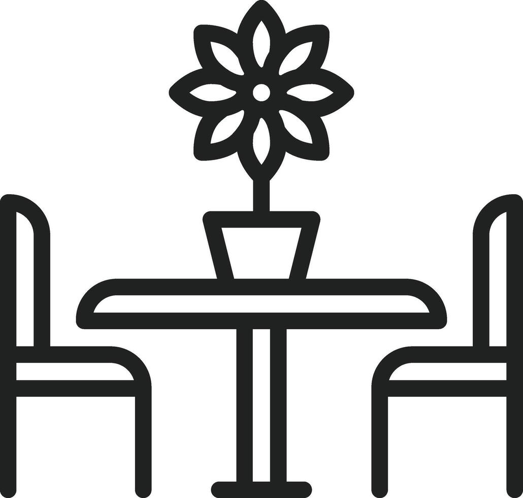 Dining Table icon vector image. Suitable for mobile apps, web apps and print media.
