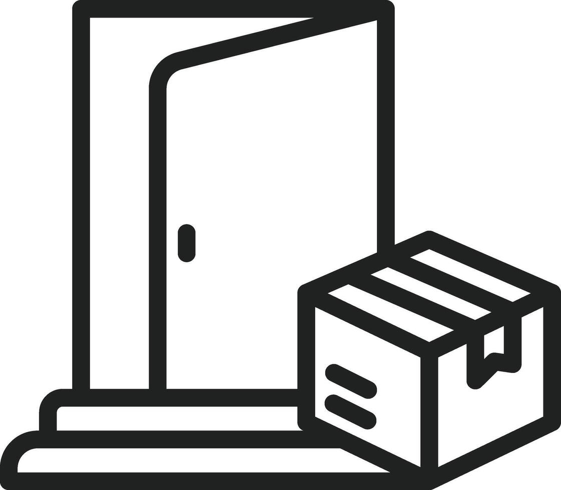 Door Delivery icon vector image. Suitable for mobile apps, web apps and print media.