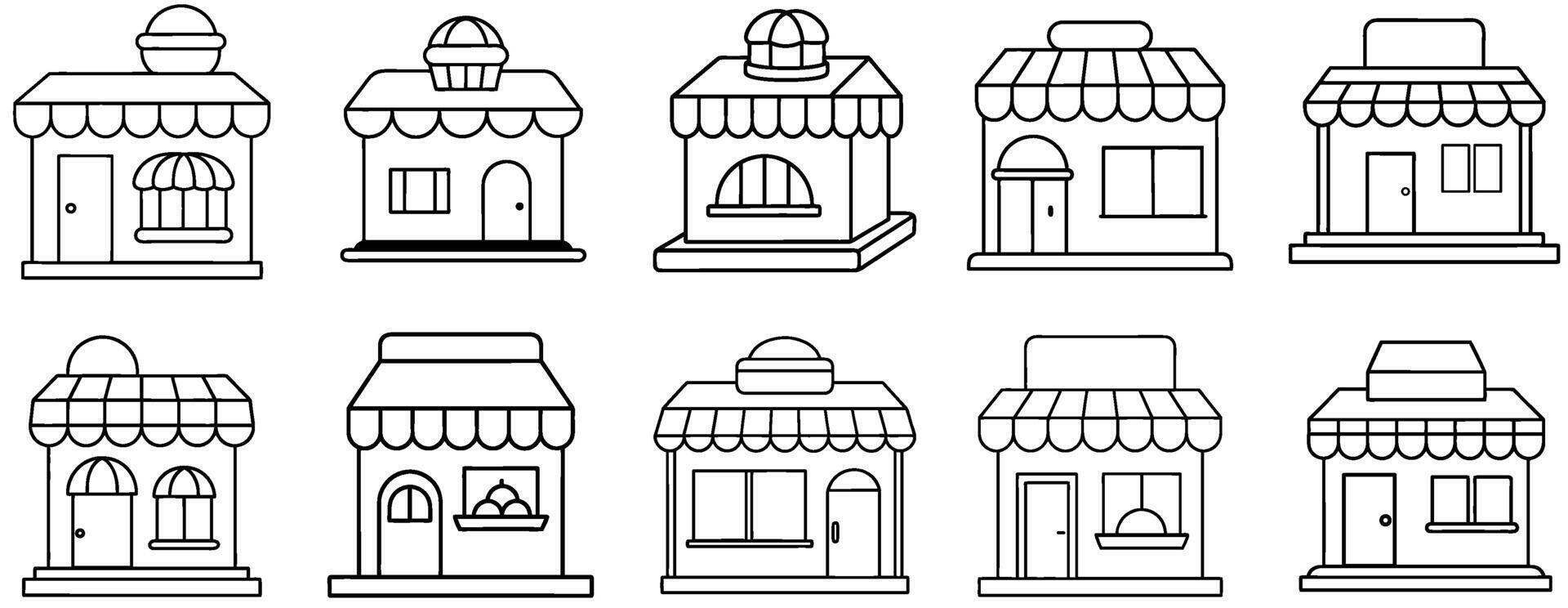 Small bakery of various types vector