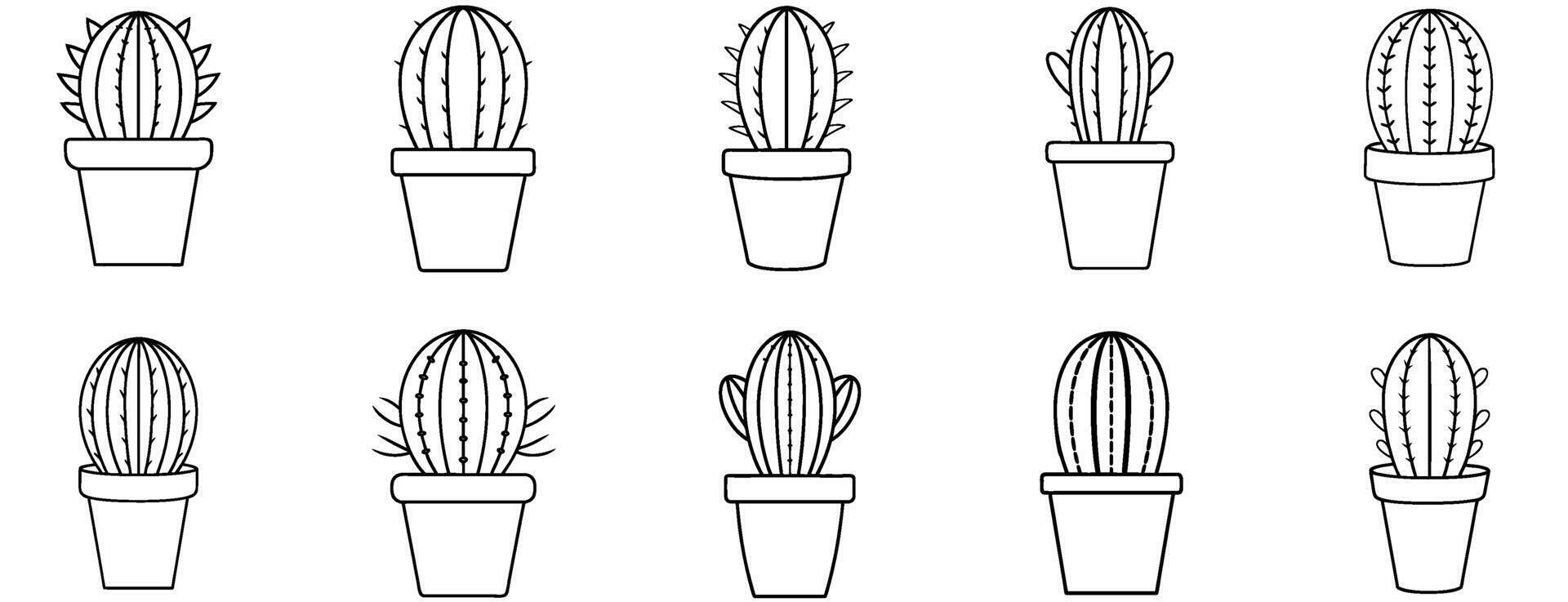 cactus line art vector