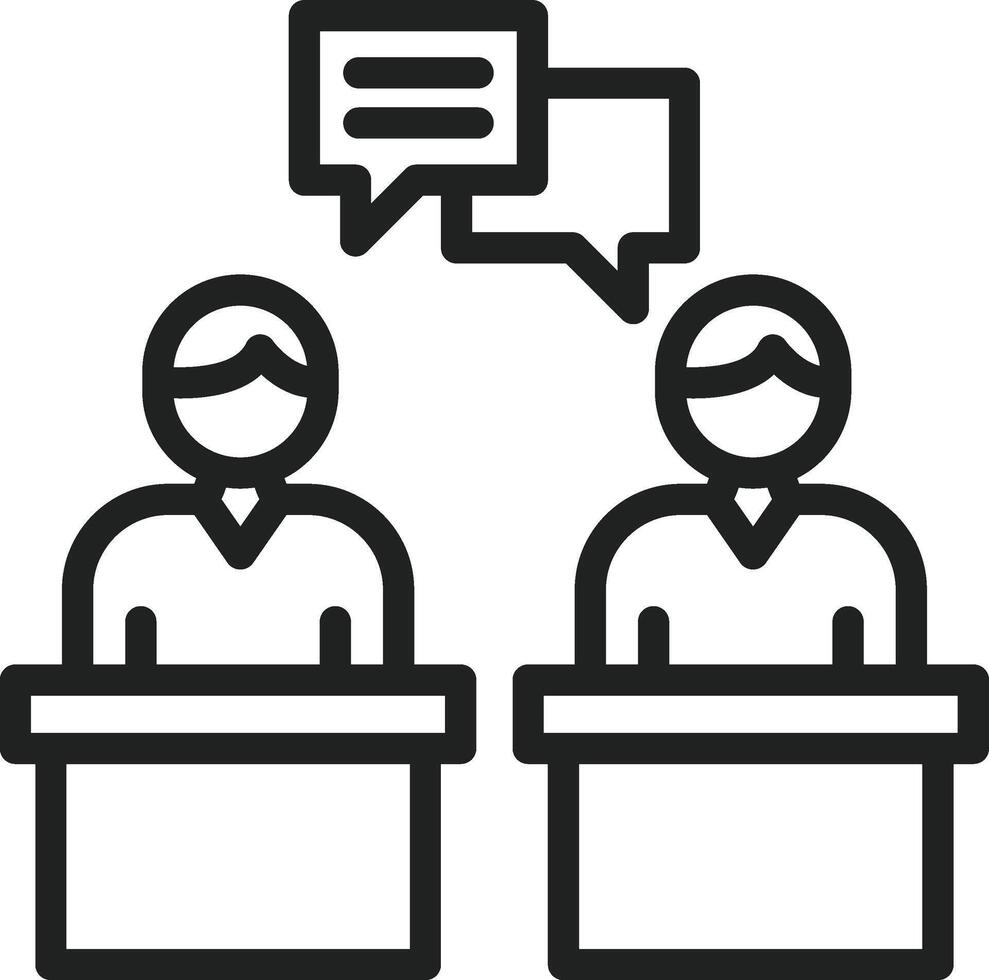 Debate icon image. Suitable for mobile apps, web apps and print media. vector