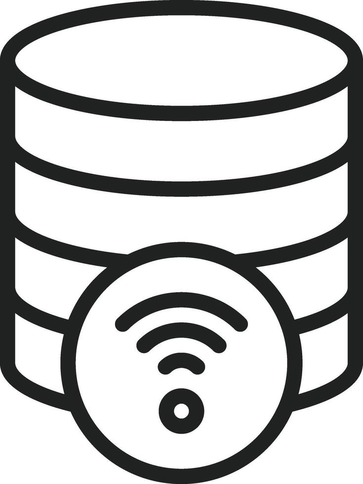Wireless Database icon image. Suitable for mobile apps, web apps and print media. vector