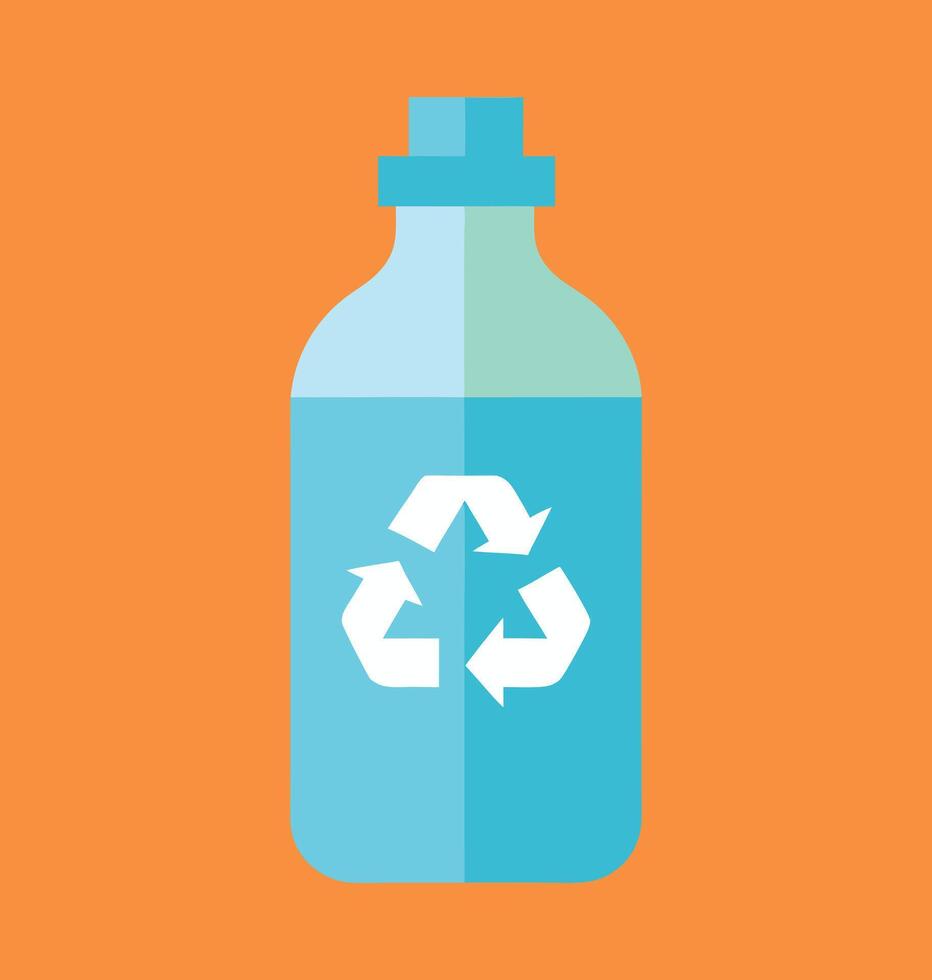 symbol in a bottle for recycle vector
