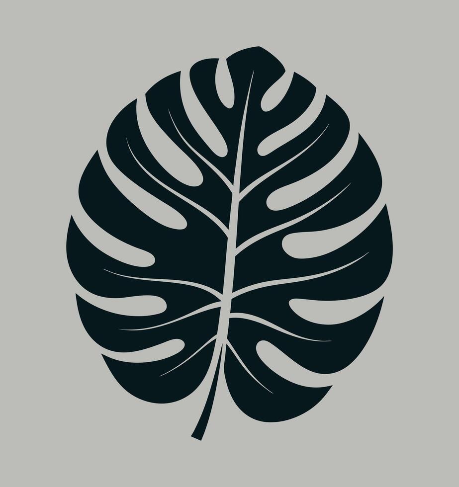 Monstera leaf icon flat style isolated on white background vector