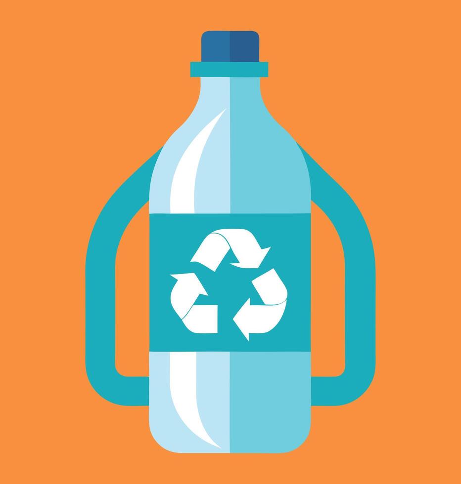bottle of water with symbol recycle vector