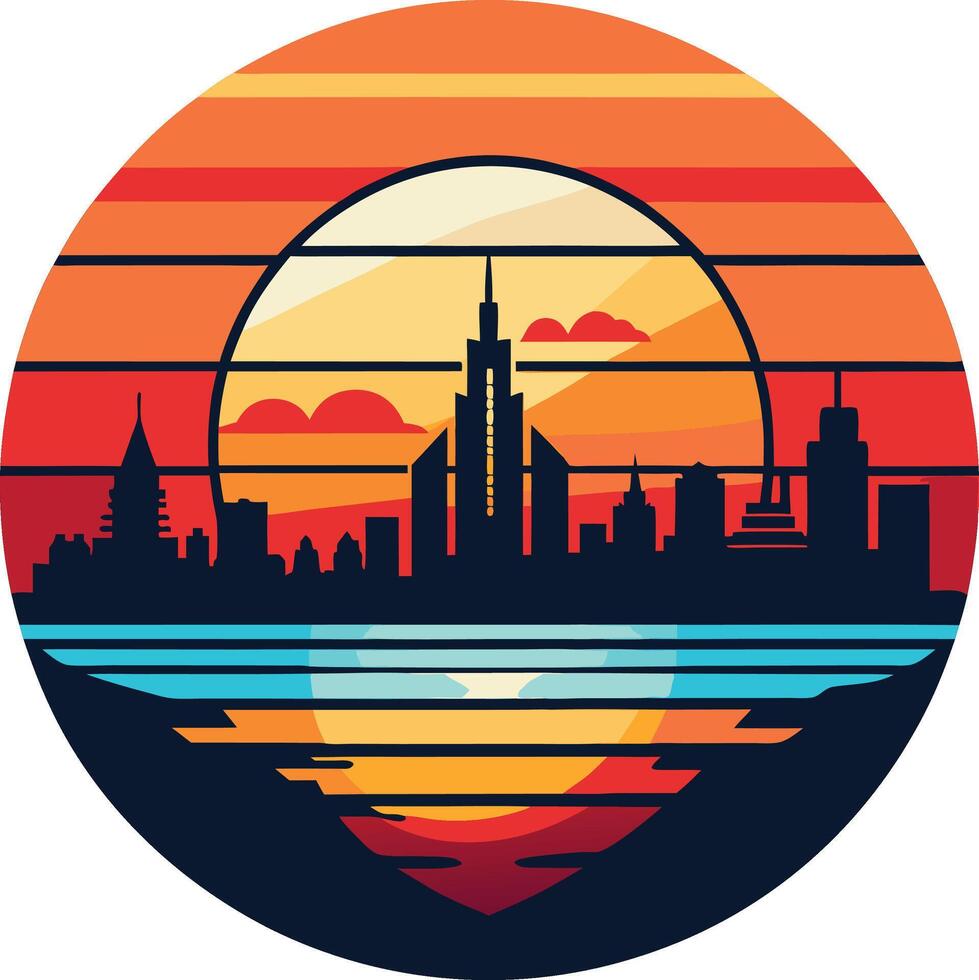 city skyline logo , icon, element, and template vector