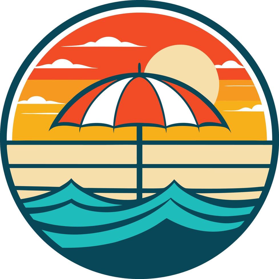 illustration of a beach logo , icon, element, and template vector