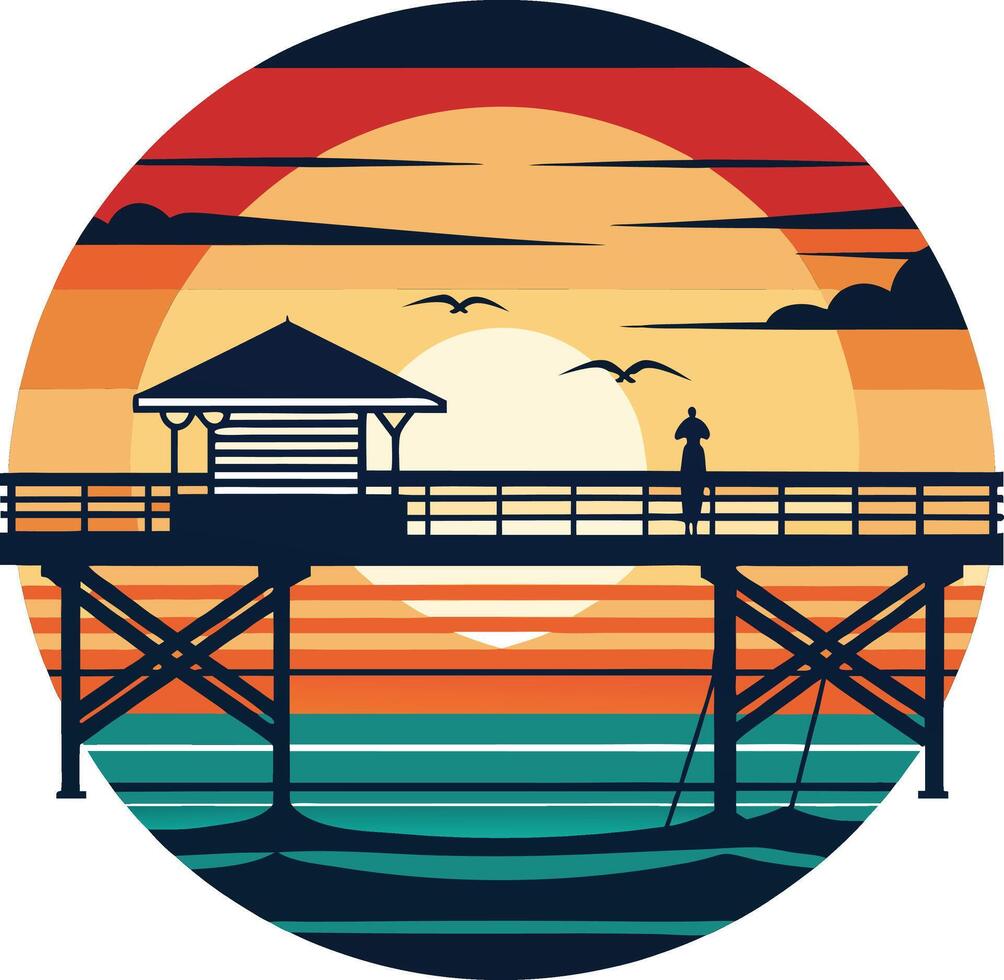 house on the beach logo , icon, element, and template vector