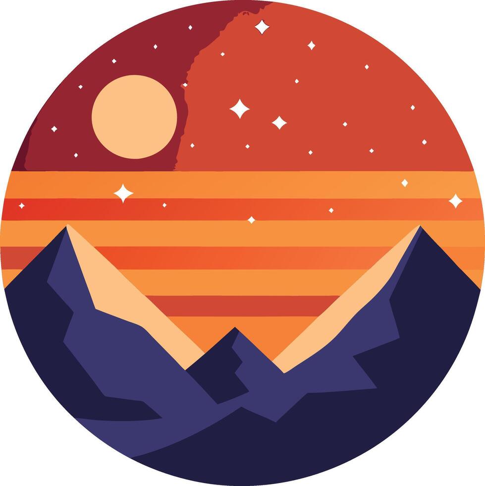 illustration of a moon and star logo , icon, element, and template vector