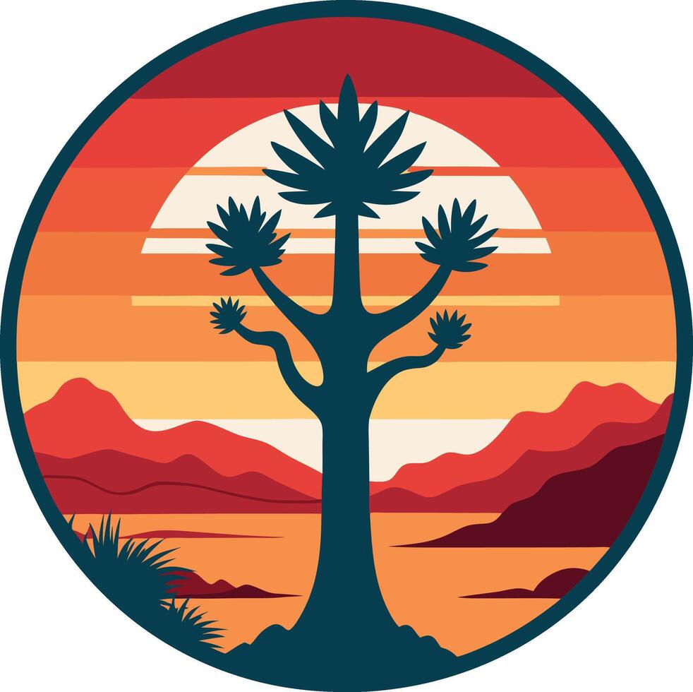 silhouette of a tree in the sunset logo , icon, element, and template vector