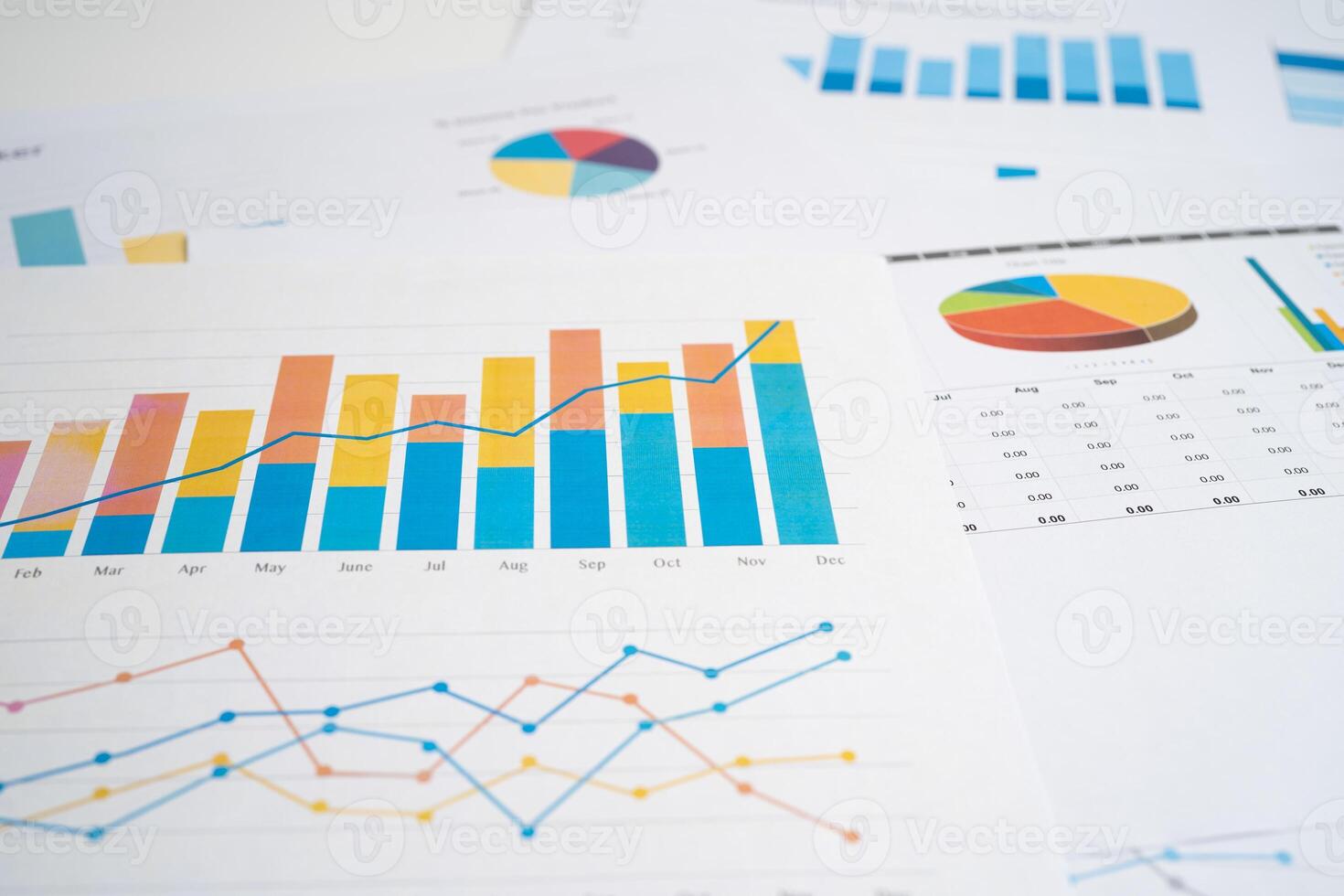 chart or graph paper. Financial, account, statistics and business data. photo