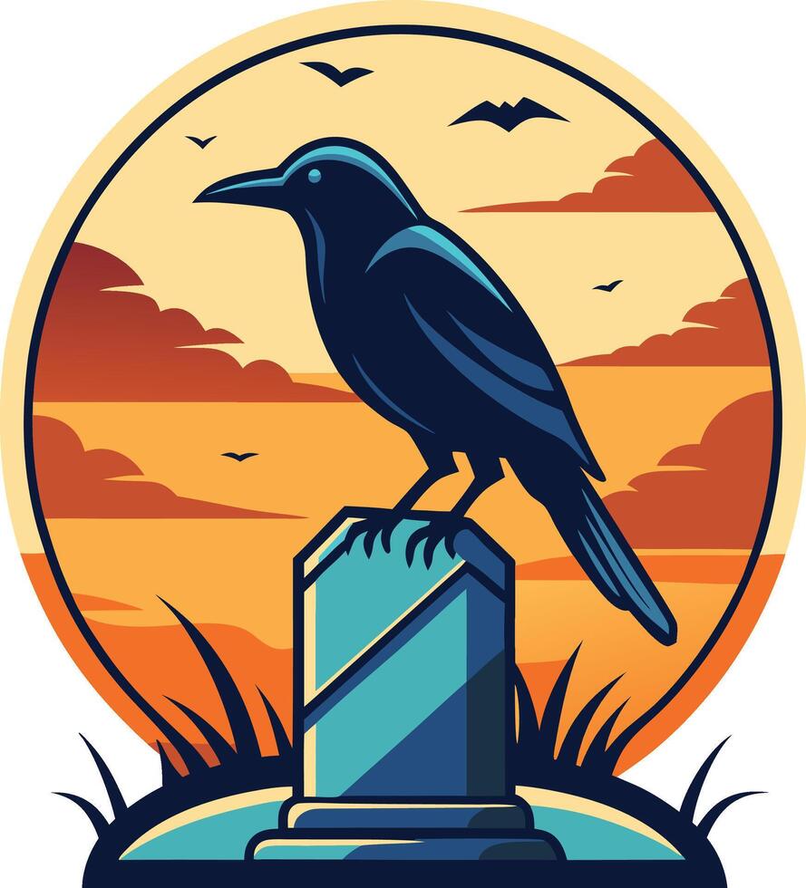 Crow Ghost Art Illustration Design Styles for Modern Creatives vector