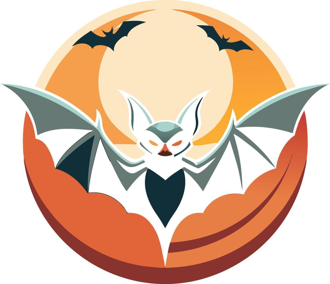 Halloween bat theme tshirt design vector