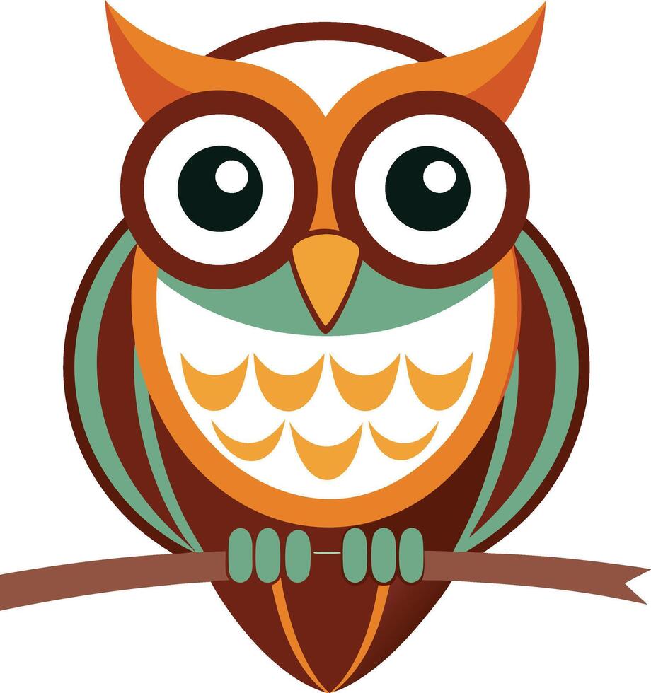 owl on branch Ghoulish Gathering vector