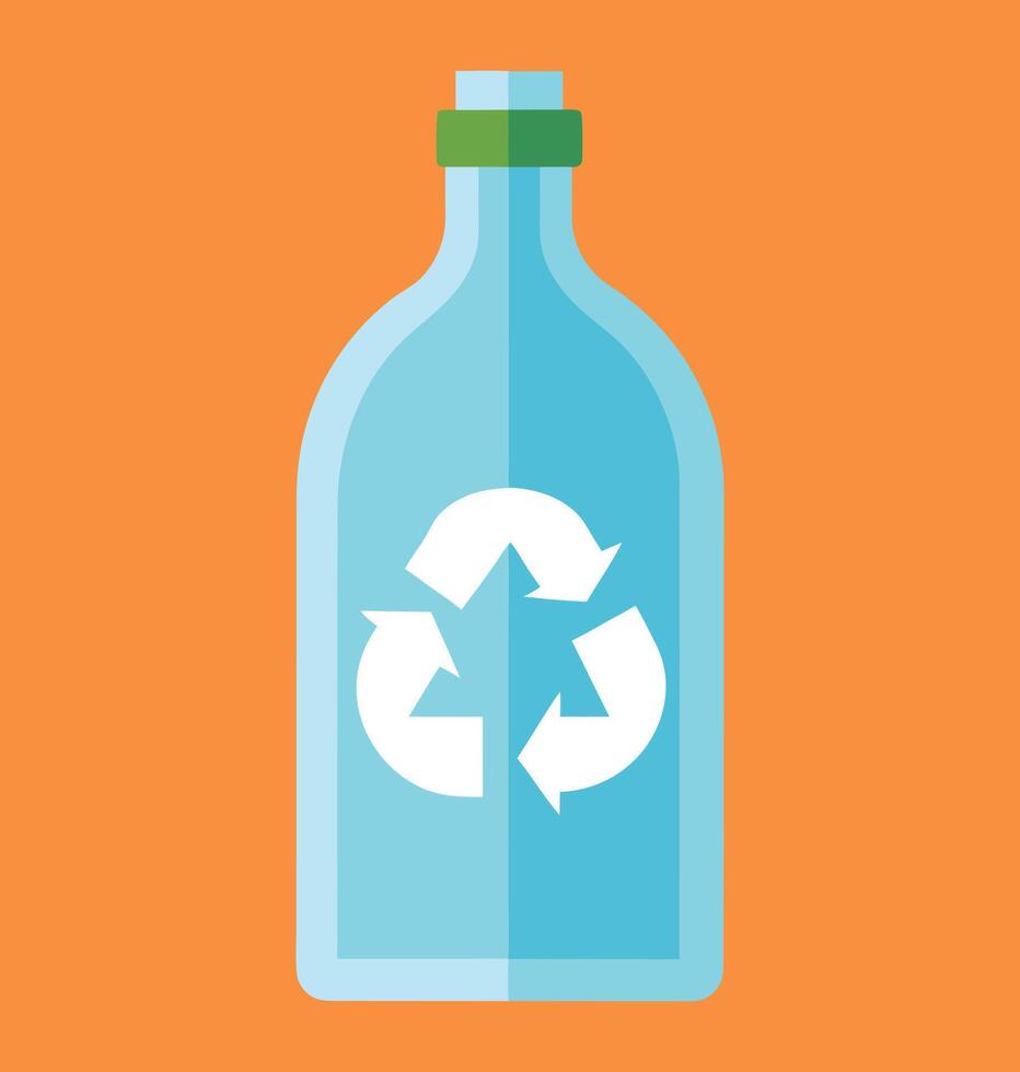 bottle with recycle symbol vector