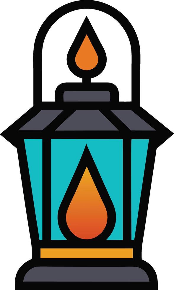 oil lamp isolated on white Spooky Halloween vector