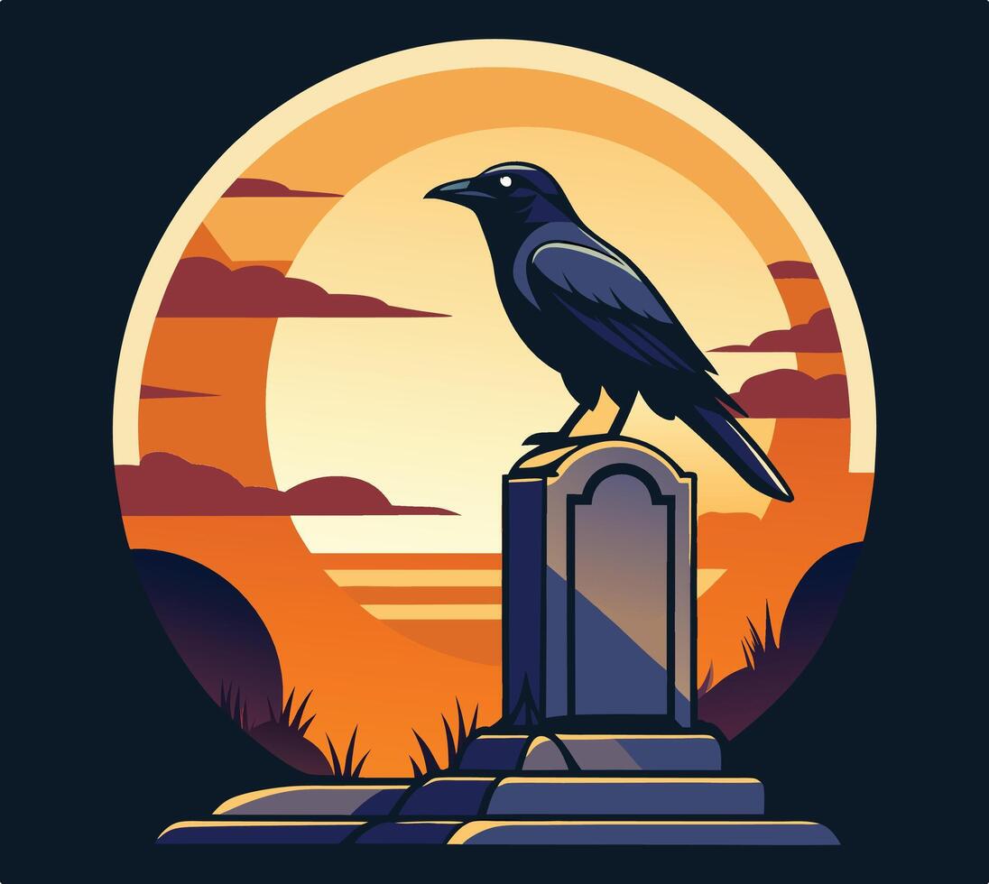 Crow Ghost Art Illustration Design Ideas for Beginners to Experts vector