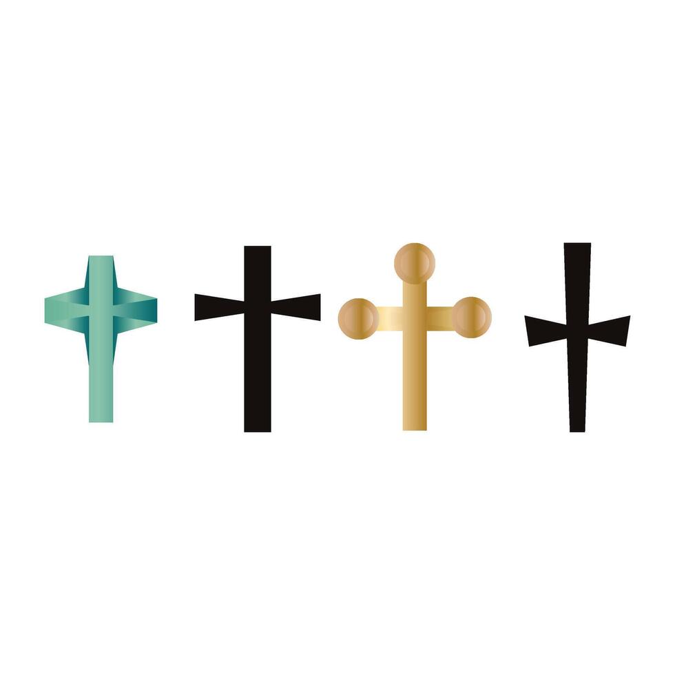 set of cross icons vector