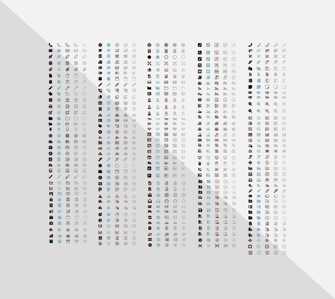 176 Business Icons in 5 different variations for web applications and print templates vector