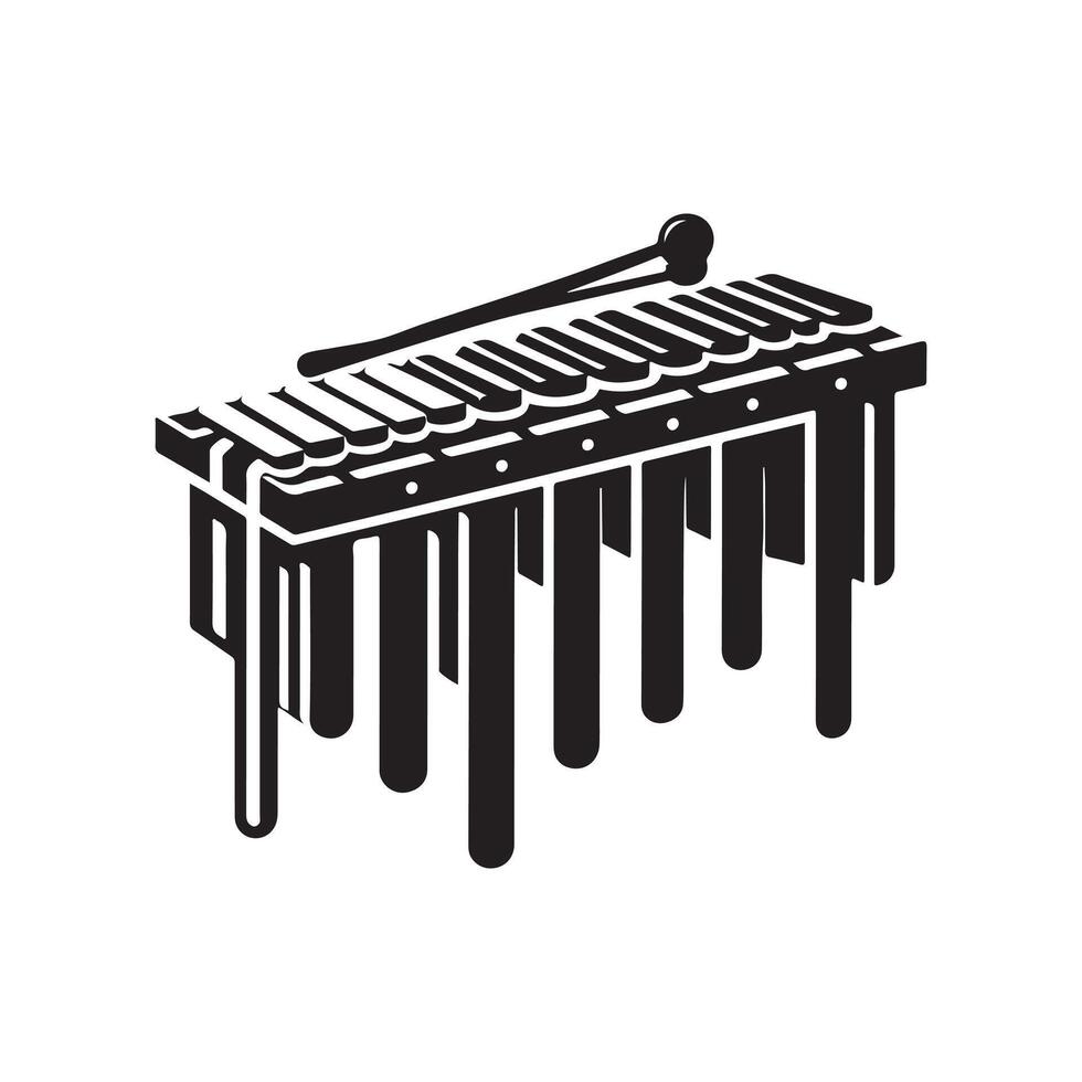 arimba Silhouette Vectors Illustration High-Quality Music Instrument Graphics