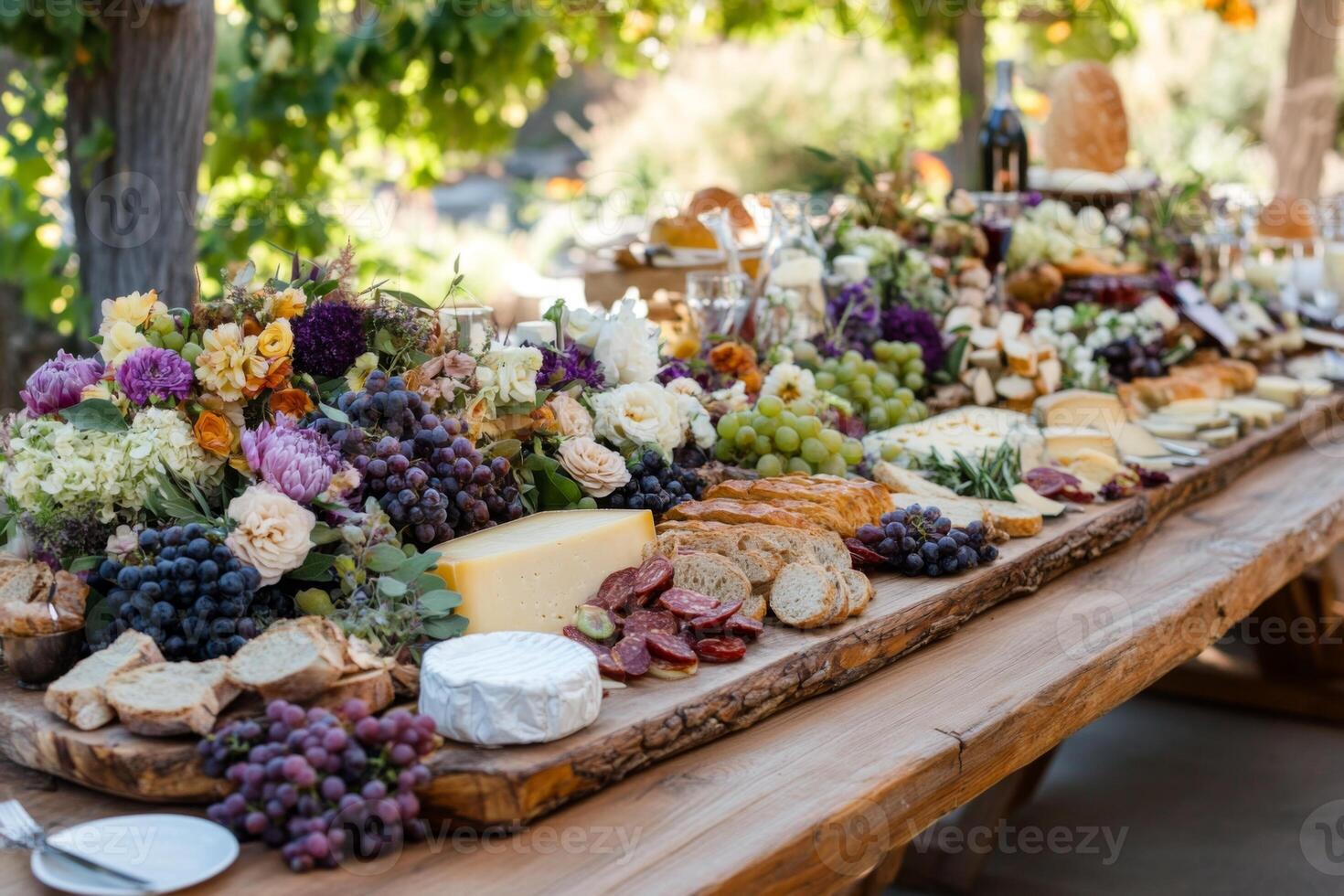 Giant cheese board for an outdoor gathering photo