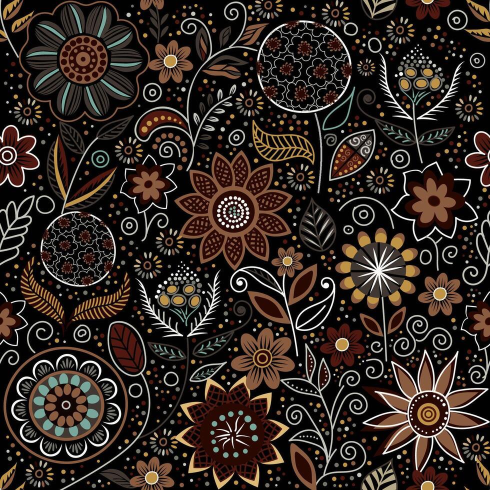 flowers on the background of leaf ornament vector