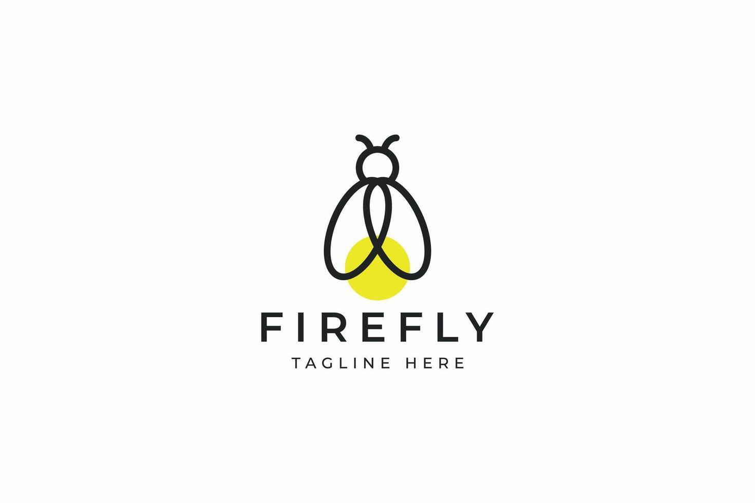 Firefly Logo Glowworm Beetle Firebug Minimalist Linear Logo Fairy and Fantasy Sign Symbol vector