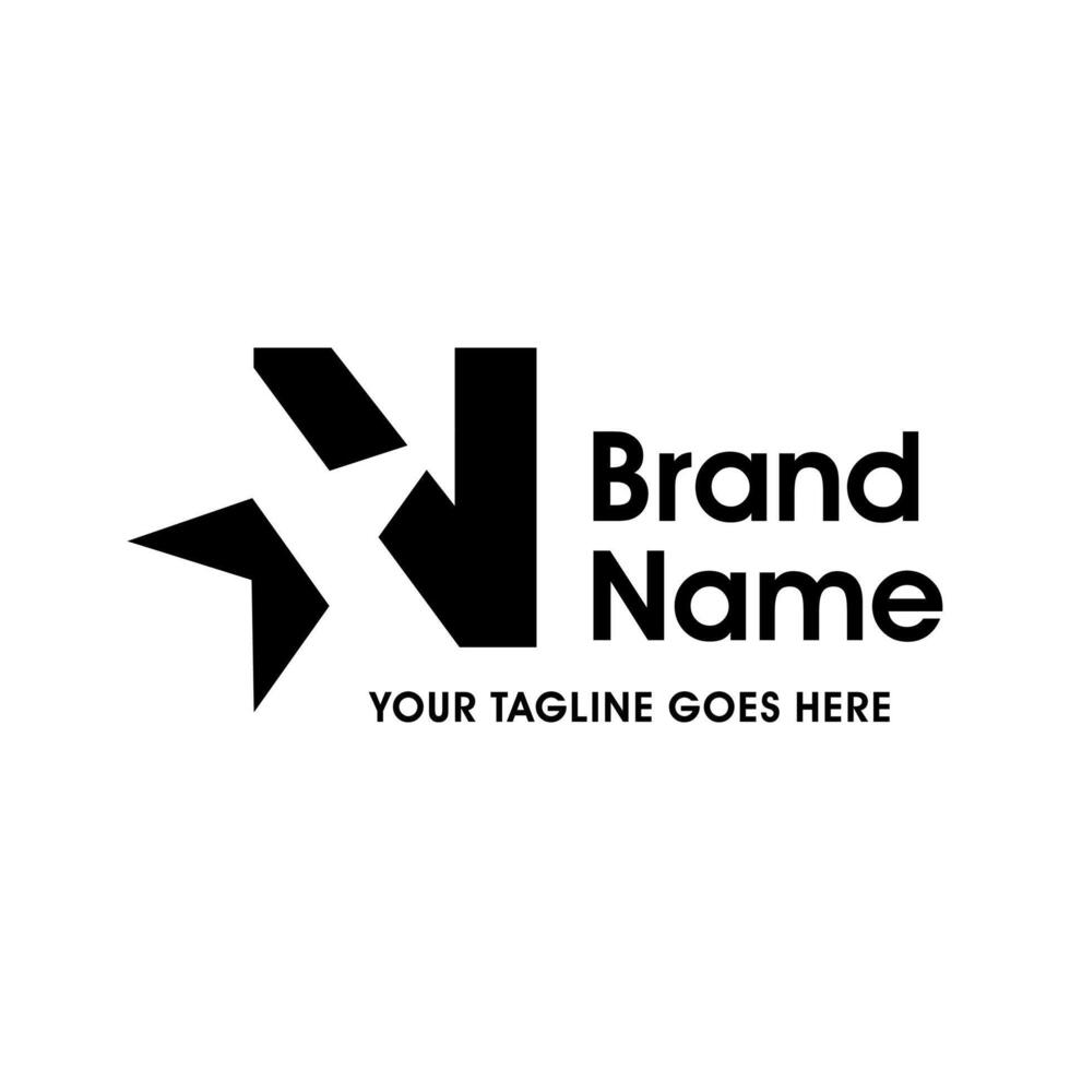 Simple and Memorable Initial N Star Logo vector