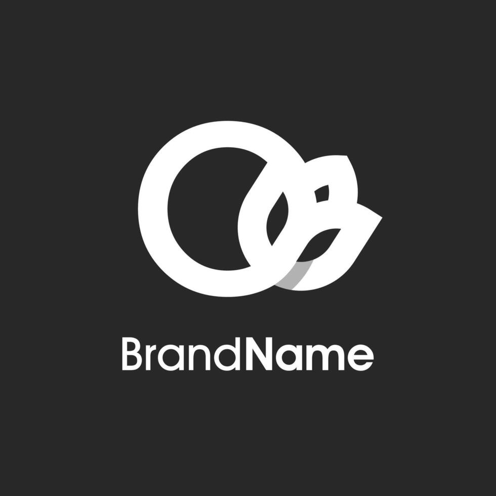 Stylish Initial O Tulip Flower Logo vector