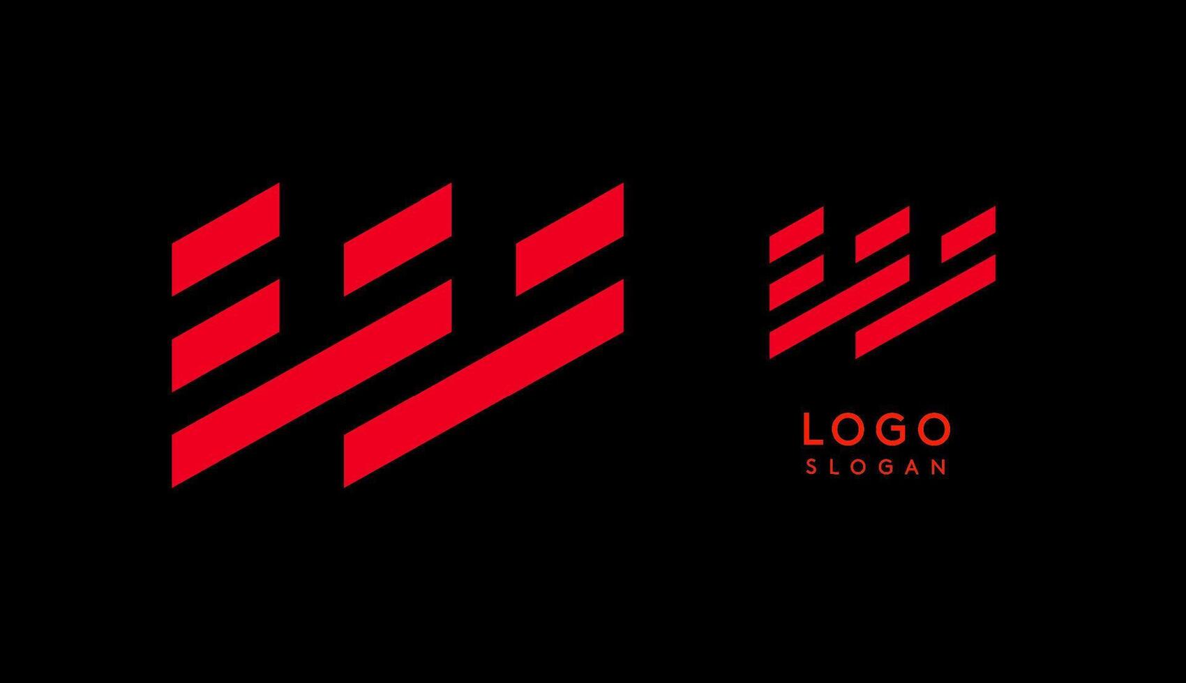 Abstract red geometric letter W with parallel lines. Stripes modern logotype concept, futuristic design for an innovative company, minimalist sporty and technological power style. illustration vector