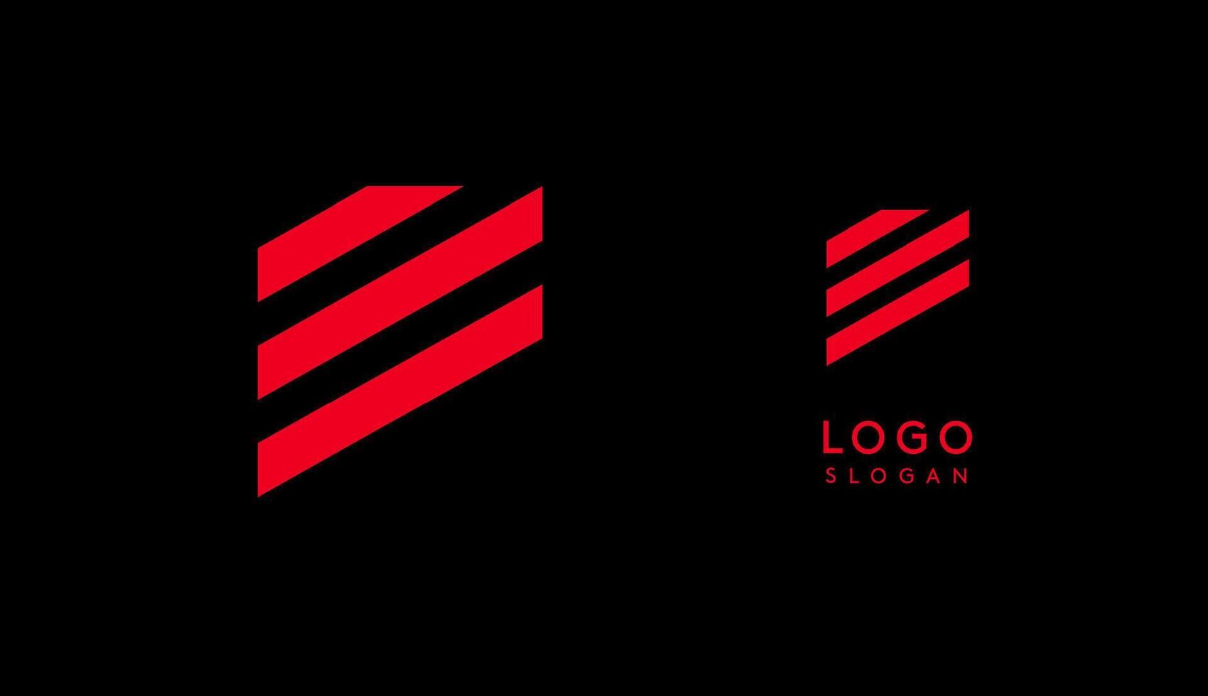 Abstract red geometric letter E with parallel lines. Stripes modern logotype concept, futuristic design for an innovative company, minimalist sporty and technological power style. illustration vector