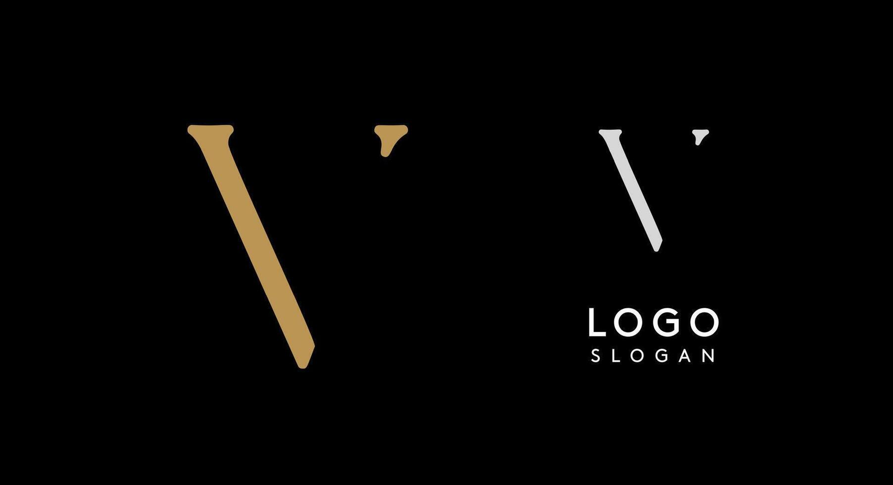 Minimalist logo design with letter V in gold on black background for luxury brand, beauty and fashion, premium corporate identity, and cutting-edge innovative futuristic projects. illustration. vector