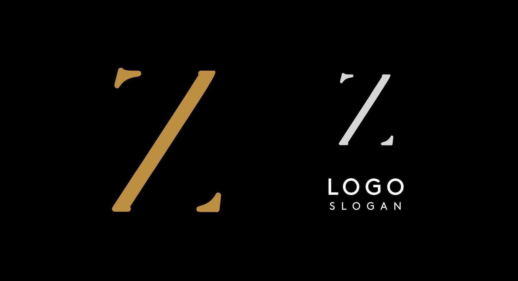 Minimalist logo design with letter Z in gold on black background for luxury brand, beauty and fashion, premium corporate identity, and cutting-edge innovative futuristic projects. illustration. vector