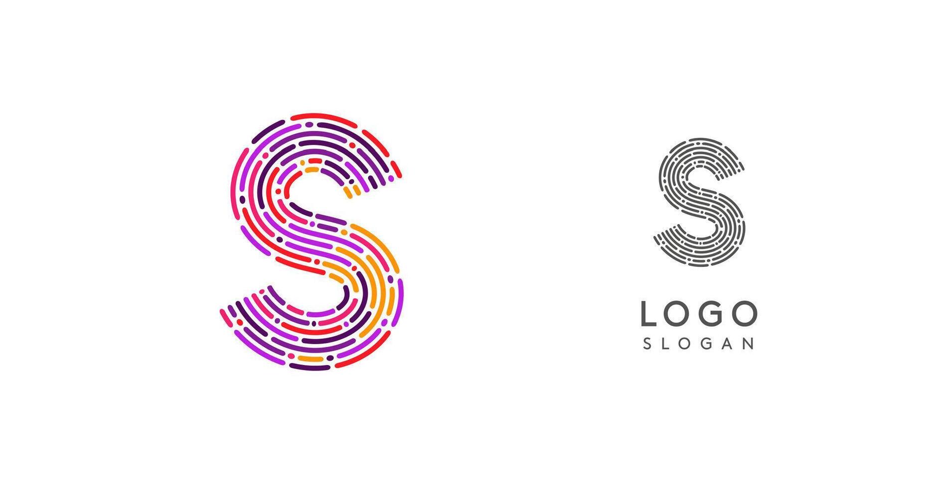 Colorful abstract letter S logo design with futuristic circuit pattern. Ideal for tech companies, digital media, software, apps, networking, branding. illustration. vector