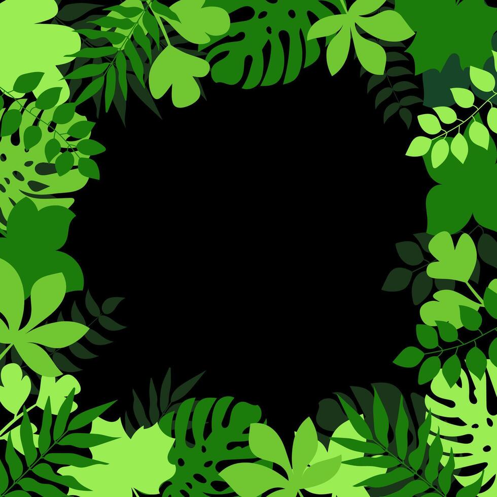 abstract green leaf background with copy space area,tropical leaf banner on summer design vector