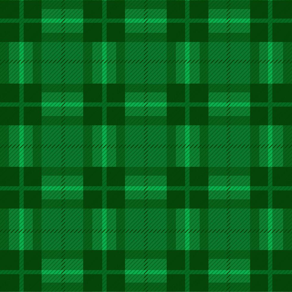 green tartan plaid texture with fine stripes pattern background vector