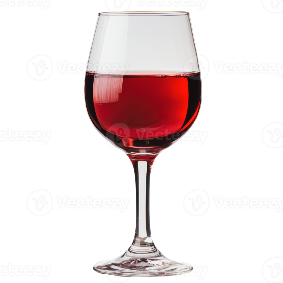 elegant rood wijn glas gevulde met rijk wijn, gevangen genomen in een helder instelling png