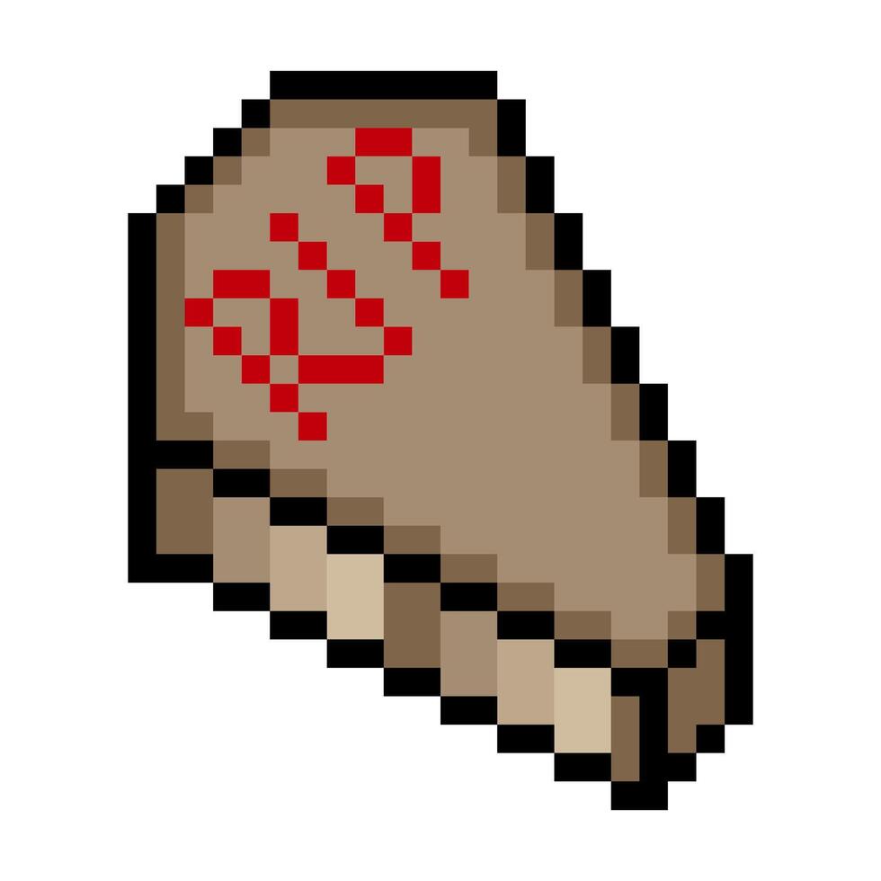 Coffin in pixel art style vector
