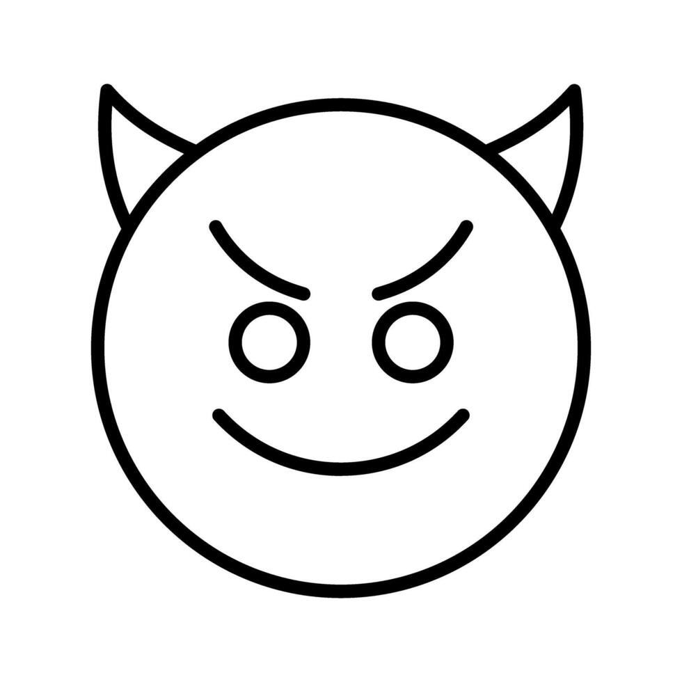 Smiling Face with Horns Icon Design vector